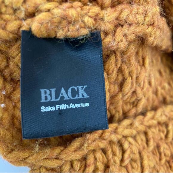 Saks Fifth Avenue black label infinity scarf crochet chunky knit wool blend boho - Picture 6 of 7